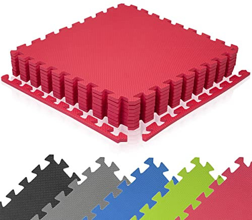 diMio Bodenschutzmatten 50x50cm inkl. Randabschluss in Rot, 8er Set