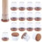Upgraded Clear Silicone Chair Leg Floor Protectors 20-28mm, 16PCS Silicone Chair Leg Caps with Wrapped Felt, Φ 1 Round Chair Leg Silicone Covers Smooth Moving Chair Feet Protectors, No Scratches