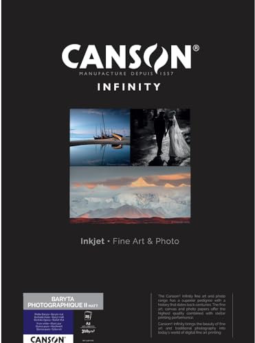 CANSON Infinity Baryta Photographic II Matt Druckerpapier, A2, 310 g, 25 Blatt