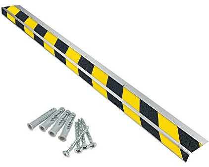 AnTina TAPES® Treppen-Kanten-Profil General Line 90 mm, Kanten-Schutz-Profil mit Antirutsch-Beschichtung R13 für Treppen & Stufen (9x100cm, gelb/schwarz)