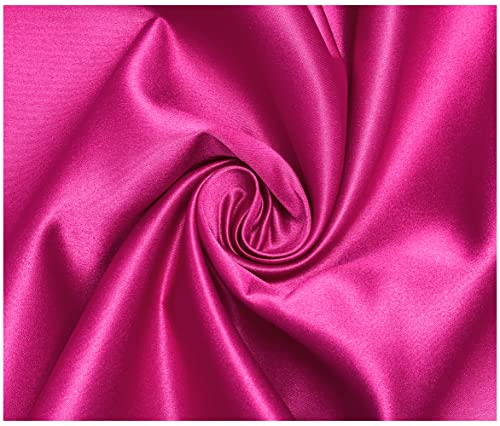 Matte Duchess Bridal Satin Polyester Fabric for Dressmaking Wedding Crafts Quilting Sewing 150cm Wide (5 Metre (500 x 150cm), Fuchsia Pink)