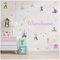 Wandsticker personalisiert Sticker Aquarell Tiere mit Name Wandtattoo für Kinderzimmer Babyzimmer Spielzimmer Mädchen Junge Y037 (Nr. 31 Prinzessin, Mit Wunschname)