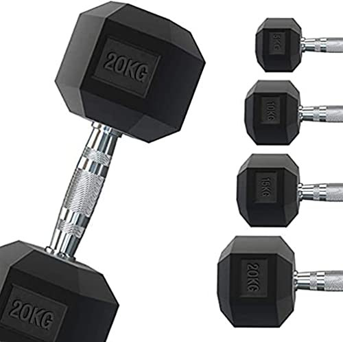 G5 HT SPORT Professionelle gummierte sechseckige Hantel von 1 bis 50 kg | Gewichtheben im Fitnessstudio oder Home Gym | Ergonomischer Rutschfester Griff | einzeln verkauft (45 kg)