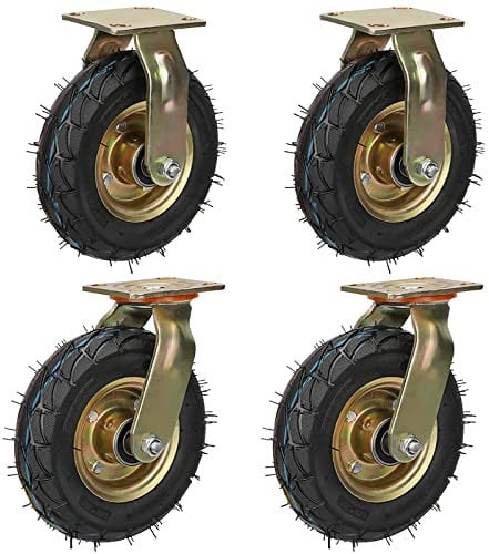 WORDFUN 4 Stück Transportrollen Lenkrollen 200mm Geräuschlose Schwerlast Räder, 360 Grad Drehbar Lenkrolle Luftrad, Doppelkugellager, Für Transportwagen,Plattformwagen (Size : 8in(Style A))