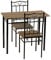 IPOTIUS Esszimmer-Set mit Esstisch und 2 Stühlen, Esstisch und Stuhl mit dunkler Holzmaserung, Schwarze Metallbeine, für Esszimmer, Küche, Wohnzimmer