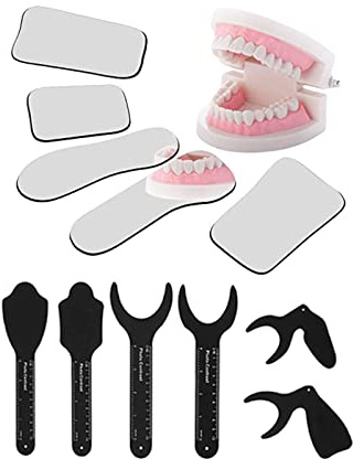 5 Stk. Zweiseitiger Dental-Reflektor, fotografischer Mundspiegel, 6 Stk., Dentalfotografie-Kontraster, Schwarzer Hintergrund, Intraoral-Fotografie