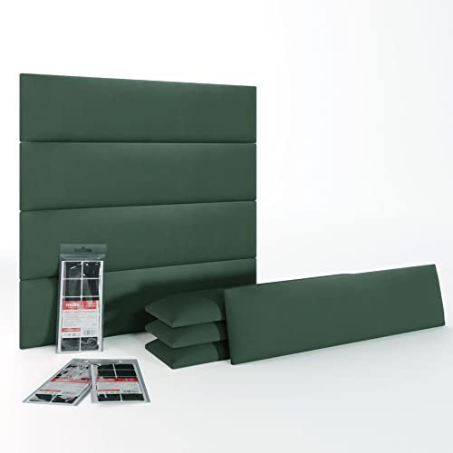 Mollis Wandpaneel, gepolsterte Moderne 3D Dekoration, Wandverkleidung, Akustik Wandkissen, schallabsorbierend, Kopfteil für Betthaupt, Wohnzimmer, Dekowand, Rechtecke 15x60 cm, Set 8 Stück