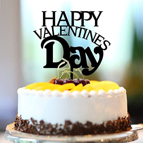Happy Valentines Day Cake Topper Sweet Love Thema Happy Birthday Cake Picks Sweet Love First Valentines Acryl Schwarz Valentinstag Abschluss Backen Kuchen Dekorationen Niedliche Geschenke für Kinder
