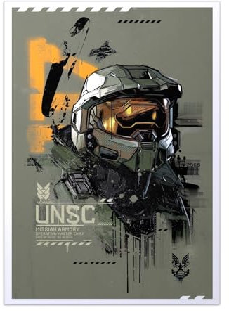 Displate - Metallposter - Magnet-Montage - Halo Game - Halo Graphics - UNSC Misriah Armory - Größe L - 67,5x48cm Matt