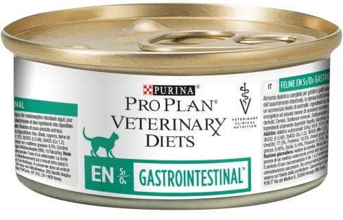 PURINA PRO PLAN Veterinary Diets en Gastrointestinal Chat Mousse | 24 x 195g | Aliment Complet diététique pour Chats et Chatons | Prise de Poids et Convalescence