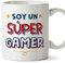 MUGFFINS Tazas para GAMER hombre - En Español - Soy Súper - 11 oz / 330 ml - Regalo original y divertido