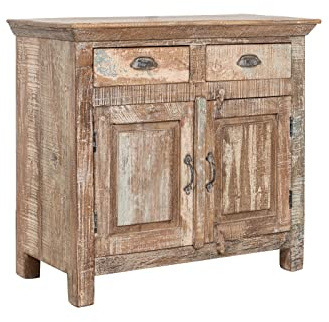 Biscottini Living Room TV Unit in Reclaimed Wood 81 x 41 x 74 cm - Living Room Cabinet and Bathroom Cabinet Space Saving - Living Room TV Stand