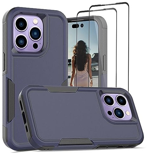 Jeylly for iPhone 14 Pro Case 6.1-inch, Full Body Heavy Duty Shockproof Drop Protection Slim Rugged Cover for iPhone 14 Pro 2022, Navy Blue