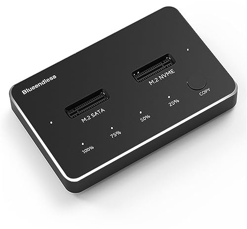 M.2 Dual Bay SATA/NVME Clone Docking Station Hard Disk Base, Laptop Solid State SSD Mobile Hard Disk Case Offline Copy Machine (EU)
