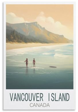 GuYaNa Tofino Vancouver Island Vintage-Reise-Poster, 30 x 45 cm, Leinwand-Kunstdruck, Gemälde für Wanddekoration, Wohnzimmer, Schlafzimmer