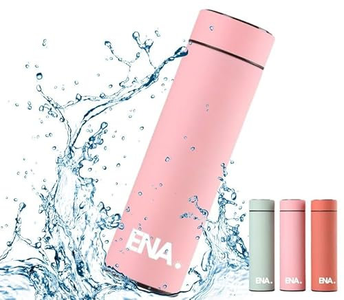 Botella con Pantalla Led Táctil con Temperatura, Termo 500ML, Botella de Acero Inoxidable Acabado Mate rugoso, Resistente al agua, Sellado Antigoteo. (ROSA)