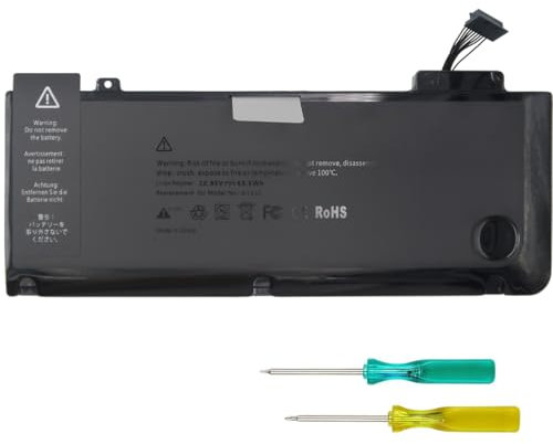 KXRSII A1322 Batterie pour MacBook Pro 13 Pouces A1278 (Mitte 2009, Mitte 2010, Anfang 2011, Ende 2011, Mitte 2012) EMC 2326, 2351, 2419, 2555, 2554 10.95V 63.5Wh