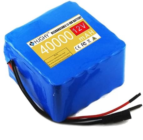 HJGHY DC 12V lithium Battery Pack 12V 20Ah 30Ah 40Ah Rechargeable Li-ion Battery Pack Powerful Portable Polymer Lithium Battery suitable for 12V Power Supply Equipment,12V,40Ah