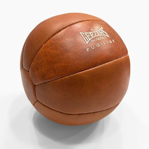 Geezers Pugilist Leather Medicine Ball – Vintage Tanned Leather, Superior Durability, Strengthen & Sculpt Your Body