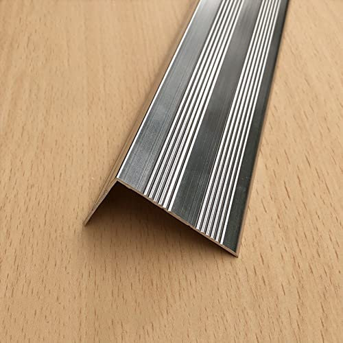 Stair Edge Protectors for Wood Stairs, Step Nose Guard Molding Strips for Vinyl Flooring Laminate Board, L Shape Non-Slip Staircase Lip Cover Metal Waterproof