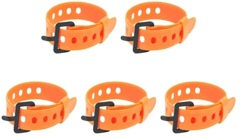 Hopbucan 5 Stück Gepäckspanngurte, Spanngurt, Cargo-Aufbewahrung, Gürtelschnalle, Gummi, Orange, kurz