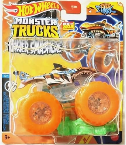 Hot Wheels Monster Trucks 2024 Power Smashers (Tiger Shark) Maßstab 1:64