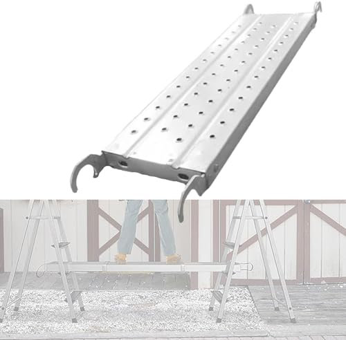Misorat Steel Work Platform for Ladders 90-150cm Anti Skid Step Tools/Walk Boards for Scaffolding/Buckle type scaffold Pedals/springboards,90x24x4.5cm