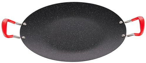 Korean BBQ Grill Pan 12 Inch Round Cast Iron Grill Pan Non-stick Korean Grill Pan with Silicone Handle Non Slip Korean Barbecue Grill for Indoor Outdoor Gas Stove/Induction Cooker Korean BBQ Pan Cast