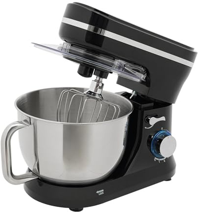 Profi Küchenmaschine Elektrischer Knetmaschine, Automatische Teigmaschine Rührmaschine zum Rühren/Kneten/Aufschlagen, Dough Mixer mit 4.5 L Edelstahl Schüssel, Rührhaken, Knethaken & Spritzschutz