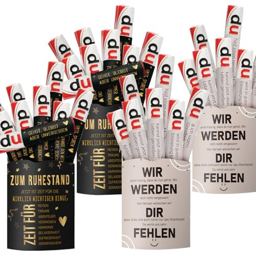 52pcs Banderolen Aufkleber Ruhestand für Duplo Schokoriegel Verpackung Geschenk Sticker mit Sprüchen für Duplo 4 Packungen Set Abschiedsgeschenk zum Abschied Kollege Kollegin Rente (ohne Riegel)