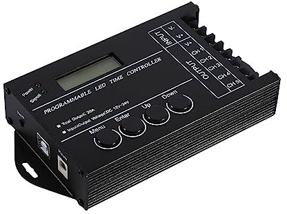 WLED -Controller, 5 Kanäle Farbe mit CD -USB -Kabel DC12/24V 20A Programmierbares LED -Zeitcontroller Einstellbar