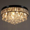 Esyogen Kristall Deckenleuchte Flush Mount Ø50cm Rund Deckenleuchte Luxus Kristallleuchter Wohnzimmer Kristall-Kronleuchter, 50x24cm, Schwarz
