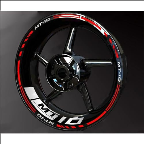 BYLKFC Felgenaufkleber-Set Motorrad-Felgenrandaufkleber Für Yamaha MT-10 MT10 MT 10, Regenfeste Felgenband-Aufkleber Motorrad-Radnabenaufkleber(Farbe 14)