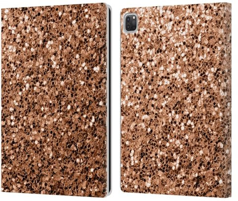 Head Case Designs sous Licence Officielle PLdesign Bronze Imprimés Scintillants Étui Portefeuille en Cuir Compatible avec Apple iPad Pro 12.9 2020/2021/2022