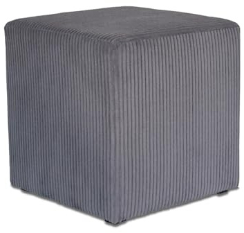 Best For Home | Würfel Pouf Hocker | Holzkohle Poof Fußhocker | Samt Sitzhocker für Wohnzimmer, Schlafzimmer & Flur | Polster Ottoman | Gepolstert Sitzpuff oder Sitzwürfel für Sofa oder Sessel