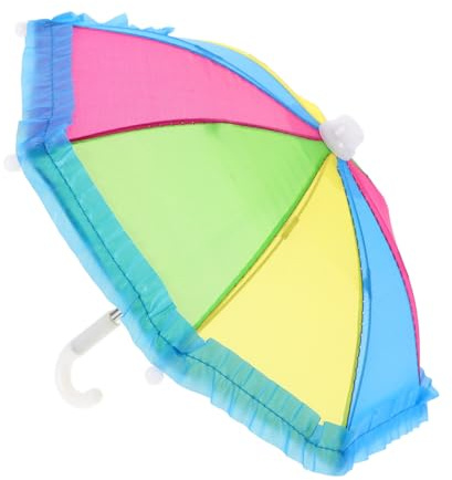 Healeved Puppen Regenschirm Requisite Miniatur Regenaccessoire Aus Stoff Kleiner Bunter Sonnenschirm Für Mädchenpuppen Puppendekoration Für Puppenhaus