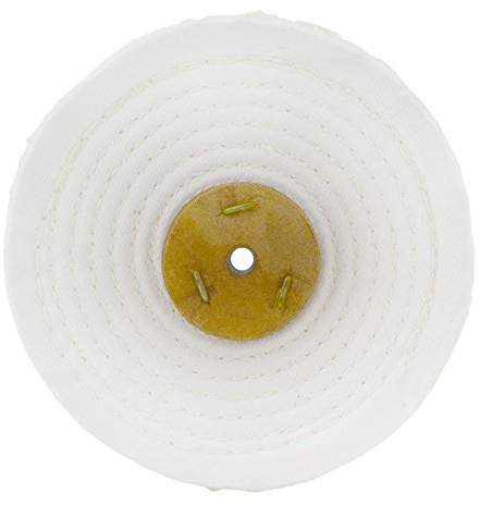 White Close Stitched Metal Polishing Buffing Mop 6 x 0.5 1 Section 2nd Stage