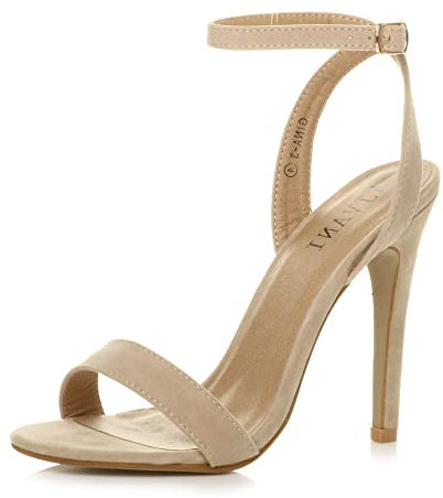 AJVANI high heel ankle strap barely there strappy sandals shoes size 4 37