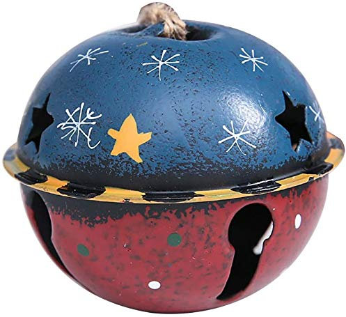Transplant 1 x große Weihnachtsglocke zum Aufhängen, Ornament, Vintage, rustikal, Weihnachtsbaumdekoration, Glocke, Ornament, Wanddekoration, Partydekoration, Weihnachtsgeschenke (blau).