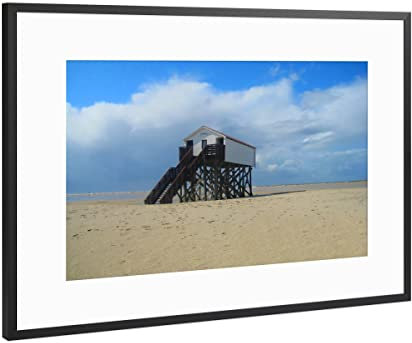 artboxONE Poster mit Rahmen Schwarz (Metallic) 60x40 cm Holzhaus auf Stelzen von Theo - gerahmtes Poster