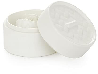 Balvi Sushi Set Mushiki Color Blanco Recipiente para SOYA con Soporte de Palillos en Forma de Vaporer