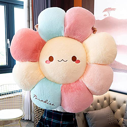 WYJHNLBEDC Bodenkissen Groß, Sitzkissen Kinder Stuhlkissen, 55x55cm Blumen Kissen Flower Pillow Outdoor und Indoor für Bodenmatratze Kinderzimmer Boden/Gartenstuhl/Bürostuhl