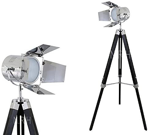 Moderno Industriale Vintage Treppiede Lampada Da Terra Cinema E26 Angolo In piedi Proiettore - Cinema Usato Spotlight