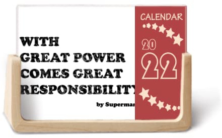 Great Power Comes Great Responsibility 2022 Tischkalender Planer 12 Monate
