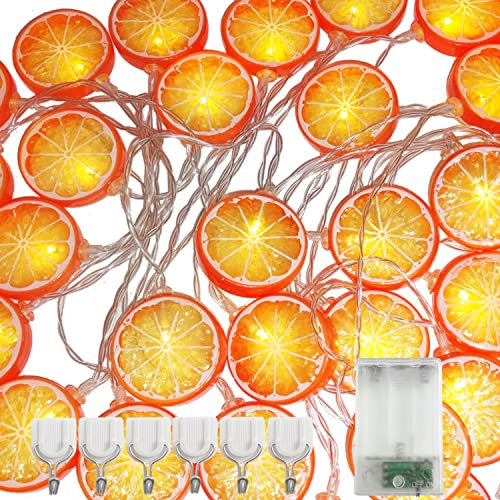 KEEPAQ Lichterkette Batterie Warmweiß, LED Lichterkette Kinderzimmer, Foto Lichterkette, Camping Lichterkette Akku, Lichterkette 5M mit 30 Zitrone für Ramadan Geburtstag Hochzeit Party Weihnachtstag