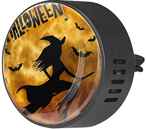 Quniao Halloween die Hexe 2 Stück benutzerdefinierte Auto Aromatherapie Lufterfrischer Diffusor Auto Duft Diffusor Medaillon Auto Diffusor Lüftungsclip Apply for Car, Office, Kitchen