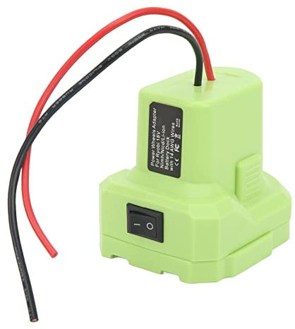 Risegun Adaptateur de Batterie, convertisseur Dock connecteur d'alimentation 14AWG avec Interrupteur pour Ryobi P108 P107 P102 P103