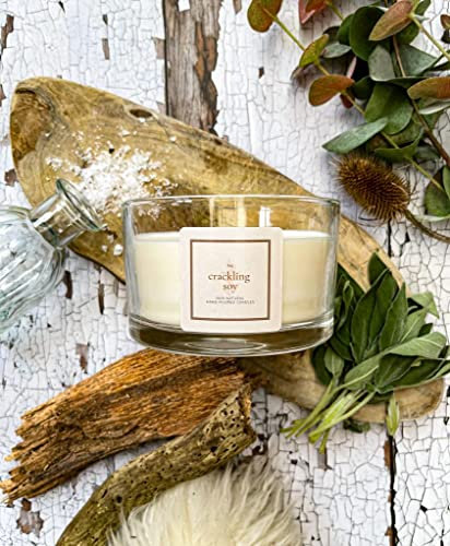 Lime Basil Mandarin, Large Scented Candle, 100% Natural Soy Wax, 3 Crackling Wood Wicks, Vegan & Cruelty Free, Perfect Gift