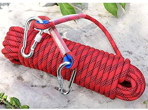 12mm 10/20 / 30m Corde d'escalade avec Crochet de sécurité Haute résistance de Secours échappement d'échappement Corde de Sauvetage Sauvetage Outil de Survie en Plein air Corde d‘Escalade