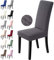 BalladHome Stuhlhussen 6er Set Stretch Stuhlbezug Stuhlüberzug Esszimmerstühle Bezug Universale Elastische Hussen waschbar Abnehmba für Hotel, Bankett, Büro, Partys Deko (6 Stück, Dunkelgrau)-L